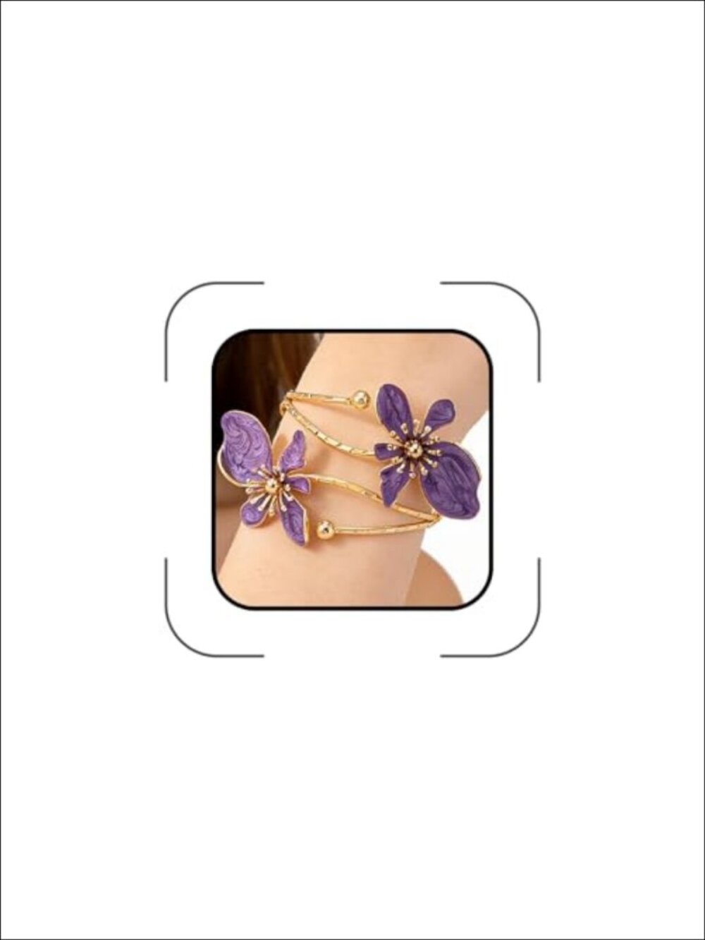 Gold Flower Arm Cuff Bracelet Bohemian Open Adjustable Women's Jewelry